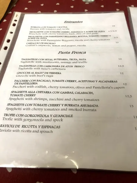 menu 2 of Radici Osteria Italiana