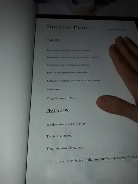 menu 0 of Restaurante La Masía de Chencho