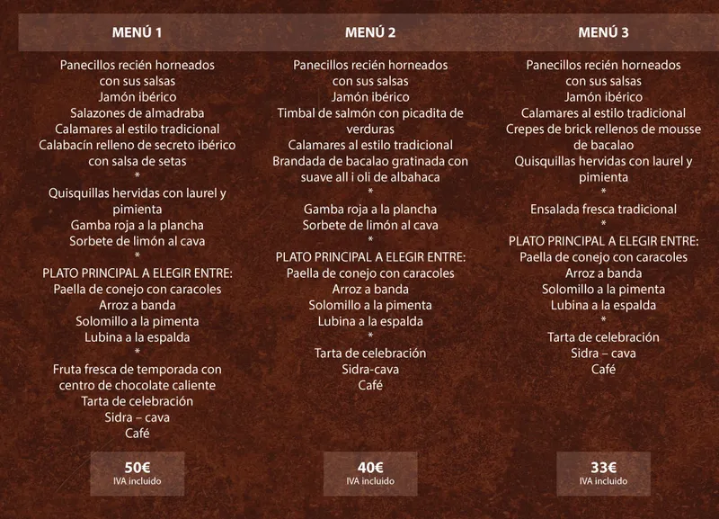 menu 0 of Restaurante Estanquet