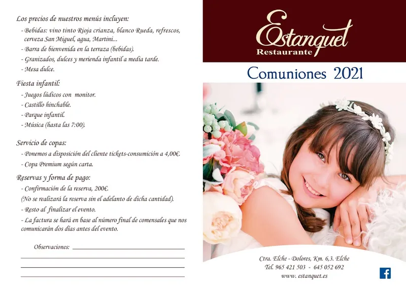 menu 2 of Restaurante Estanquet