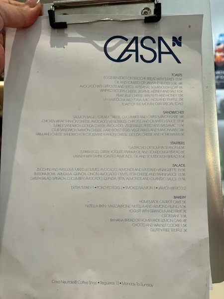 menu 0 of Casa Neutrale - Coffee shop