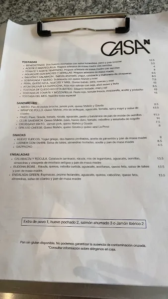 menu 1 of Casa Neutrale - Coffee shop