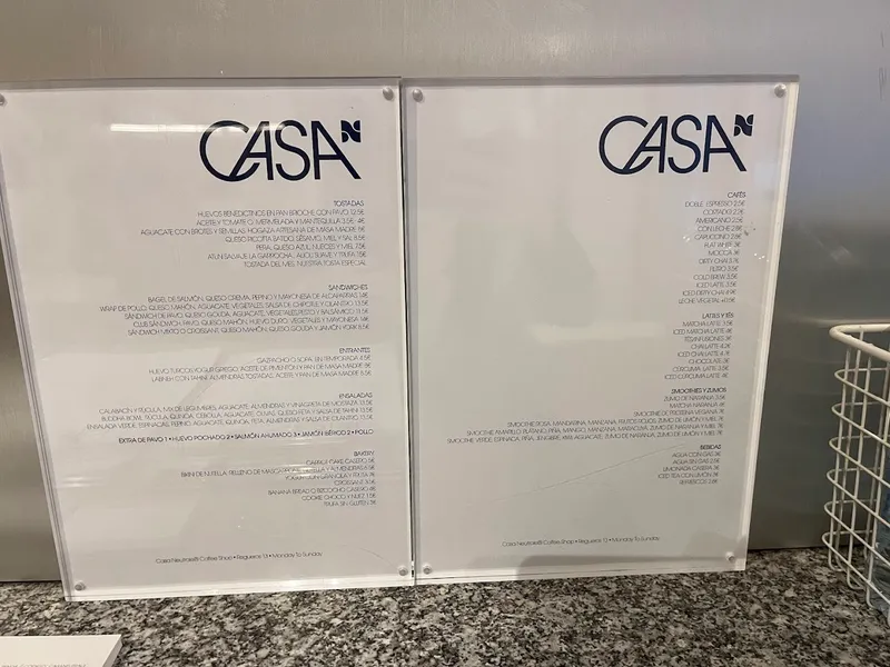 menu 2 of Casa Neutrale - Coffee shop