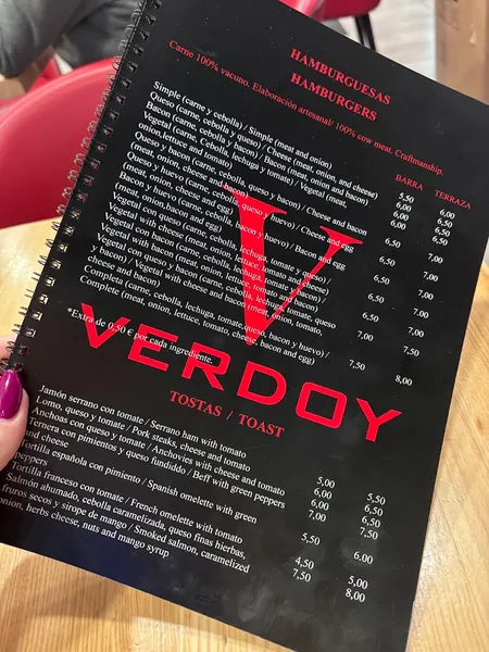 menu 1 of Cafetería Verdoy