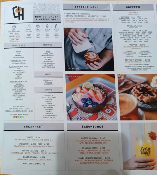 menu 0 of Cereal Hunters Café