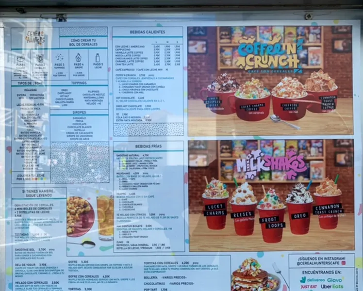 menu 2 of Cereal Hunters Café