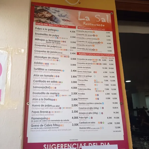 menu 1 of Taberna La Sal