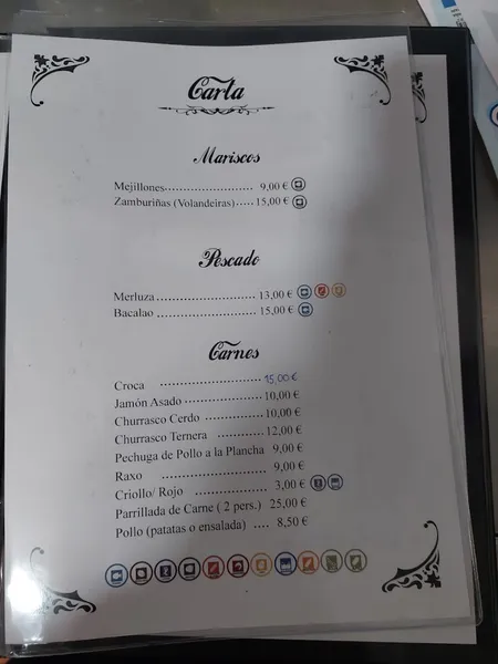 menu 0 of O Muelle