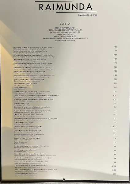 menu 0 of Raimunda