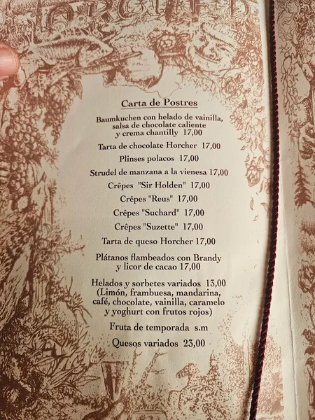menu 1 of Horcher