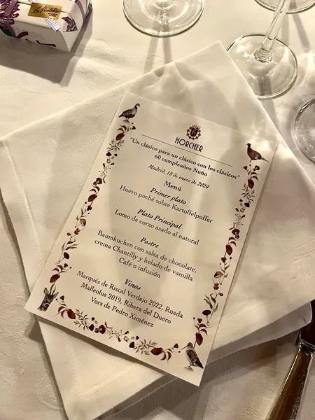 menu 2 of Horcher