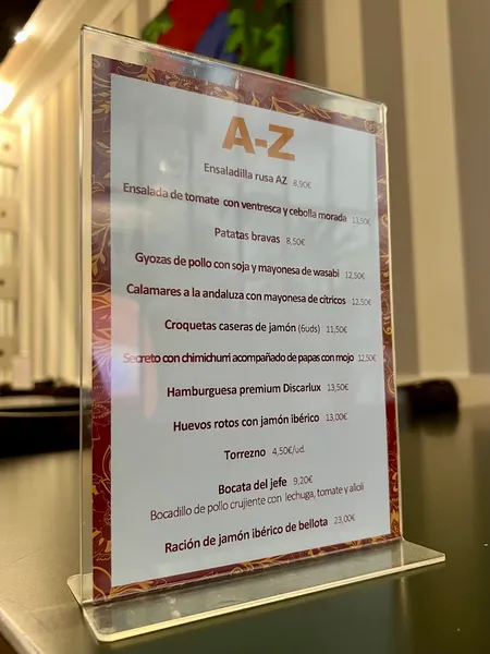 menu 0 of AZ Restaurante