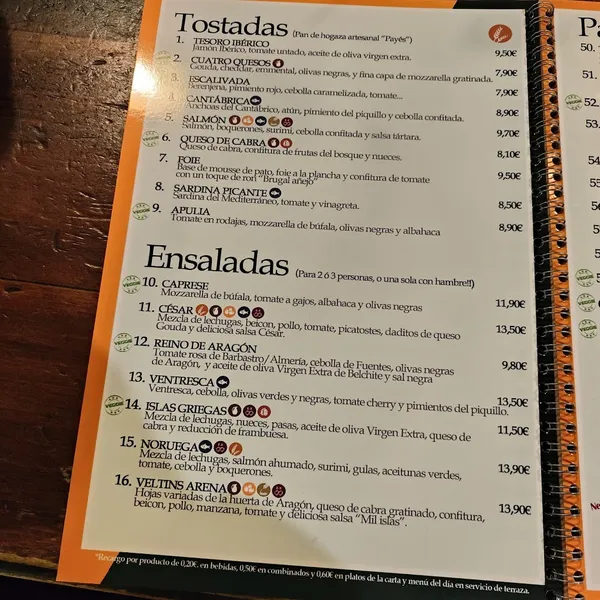 menu 1 of Veltins Arena