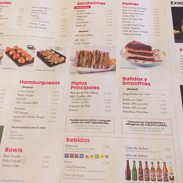 menu 1 of VIPS