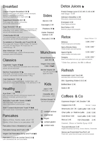 menu 0 of Billy Brunch & Lounge
