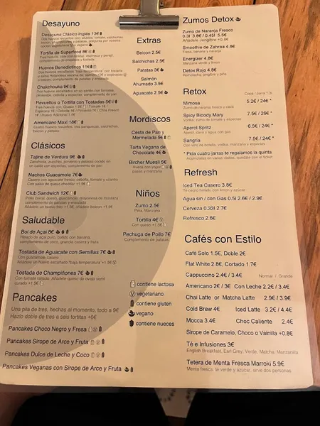 menu 1 of Billy Brunch & Lounge