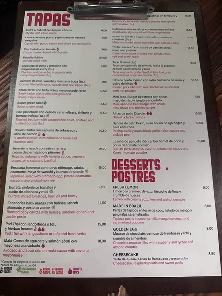 menu 0 of OMBU Paseo del Borne