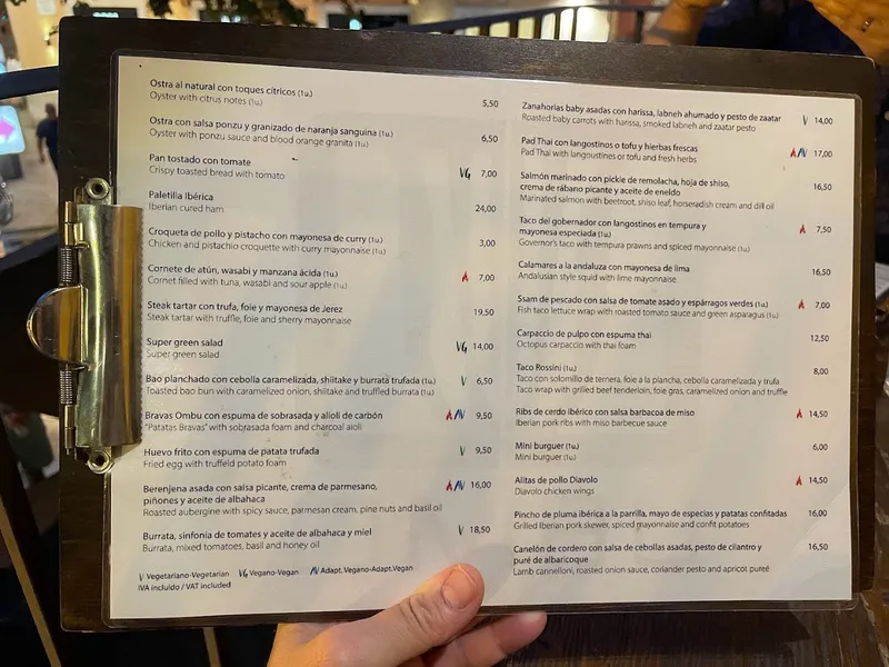 menu 1 of OMBU Paseo del Borne