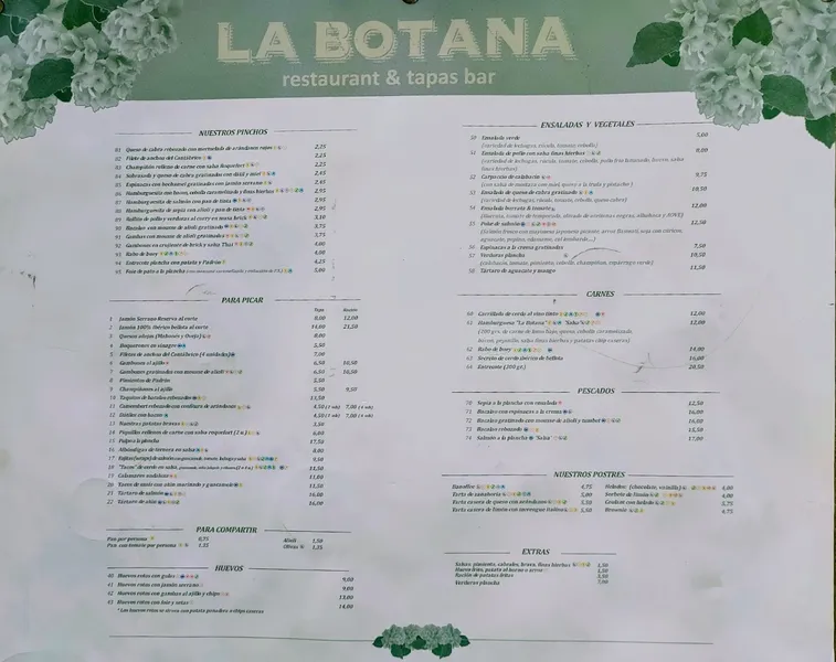 menu 0 of La Botana
