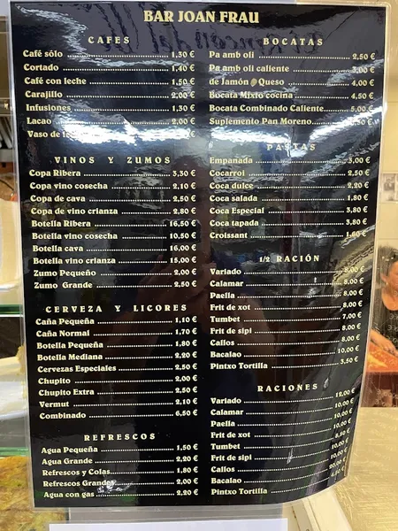 menu 1 of Restaurante Can Joan Frau