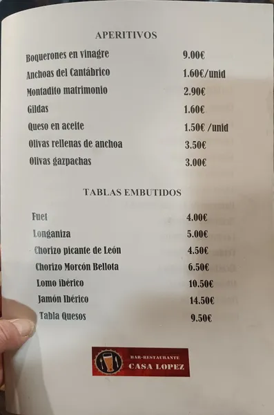 menu 2 of Casa López