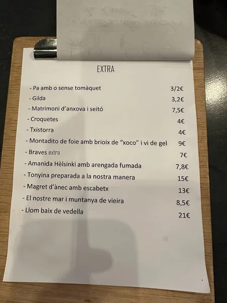 menu 0 of Extra Bar