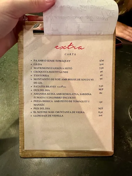 menu 1 of Extra Bar