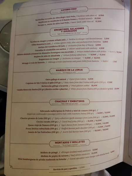 menu 0 of Castizo Aravaca