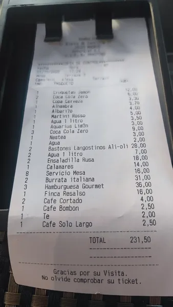 menu 0 of Restaurante Bamboleo