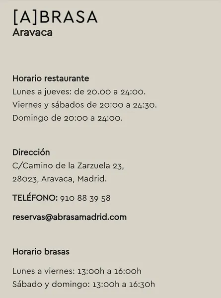 menu 1 of A Brasa Aravaca