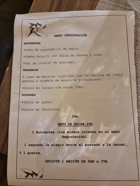 menu 2 of La Terrazza