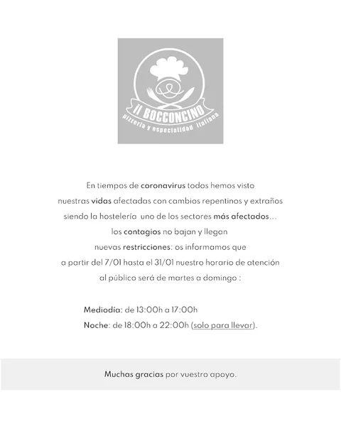 menu 1 of Restaurante pizzeria Il Bocconcino Valencia