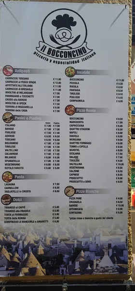 menu 2 of Restaurante pizzeria Il Bocconcino Valencia