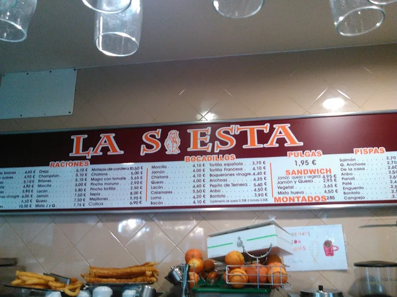 menu 0 of La Siesta