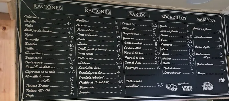 menu 0 of Bar Mauricio