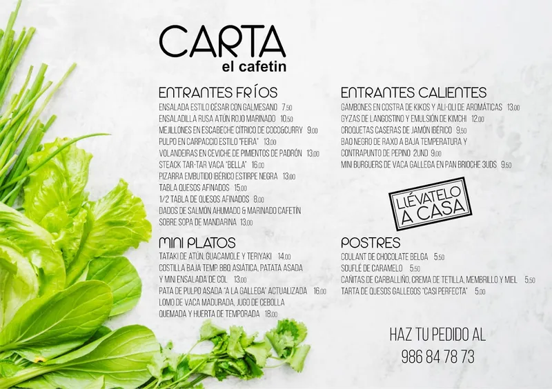menu 0 of Bar El Cafetín