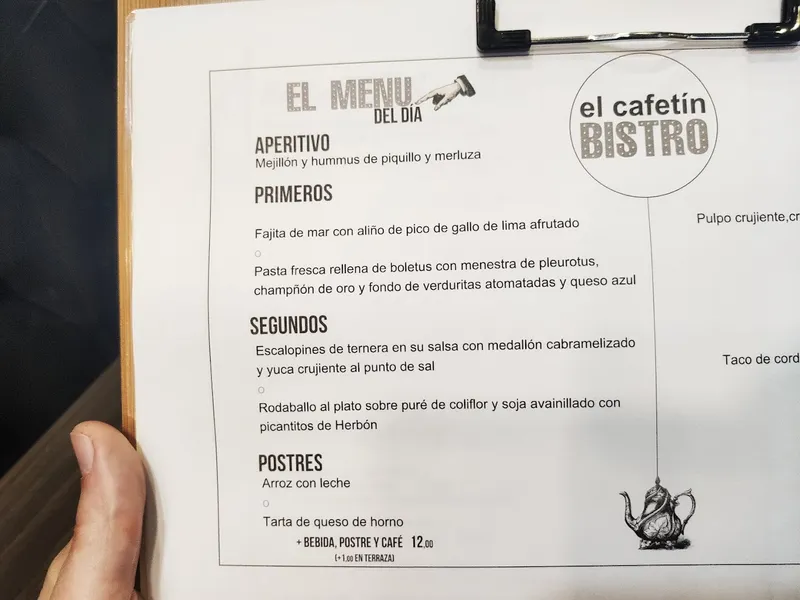 menu 1 of Bar El Cafetín