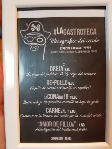 menu 2 of Bar El Cafetín