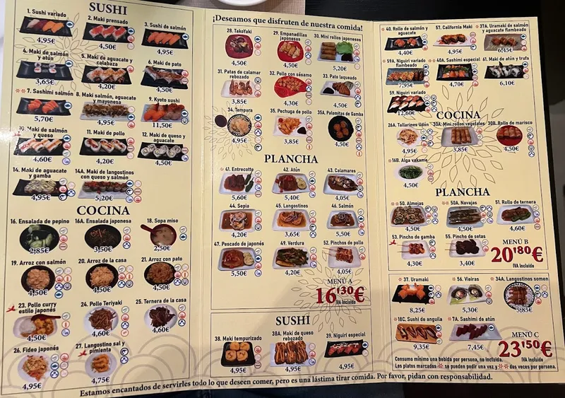 menu 0 of Restaurante Kyoto