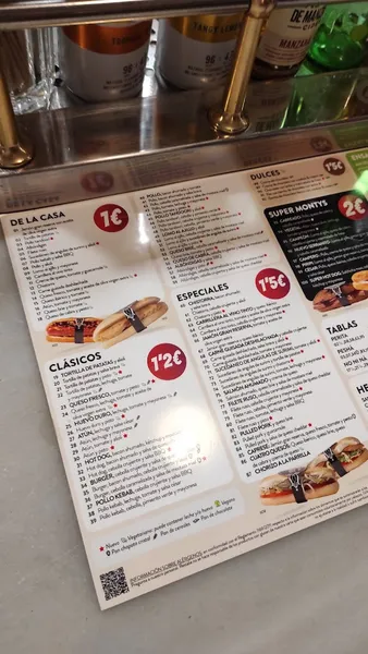 menu 1 of 100 Montaditos Tapas Raval