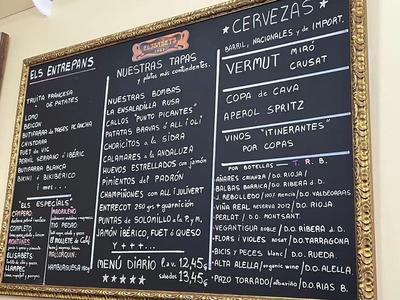 menu 0 of Restaurante Elisabets