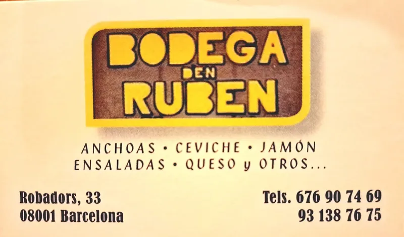 menu 0 of La Bodega d'en Rubén