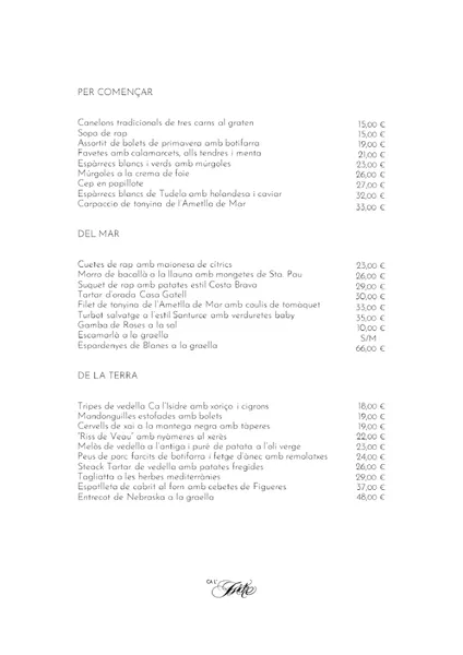 menu 1 of Restaurant Ca l'Isidre
