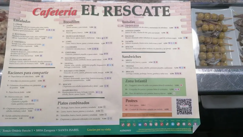 menu 0 of Cafetería El Rescate
