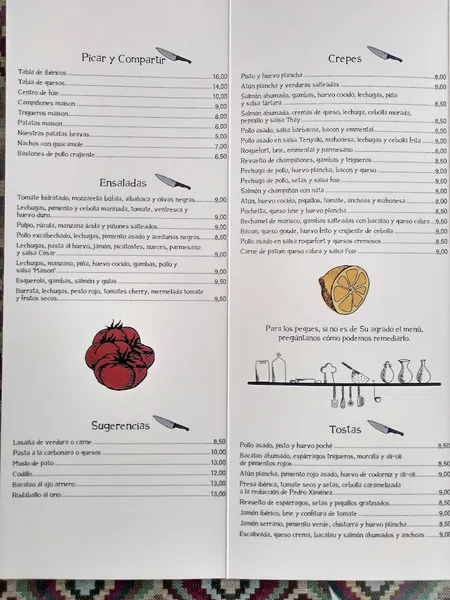 menu 1 of La Birreria