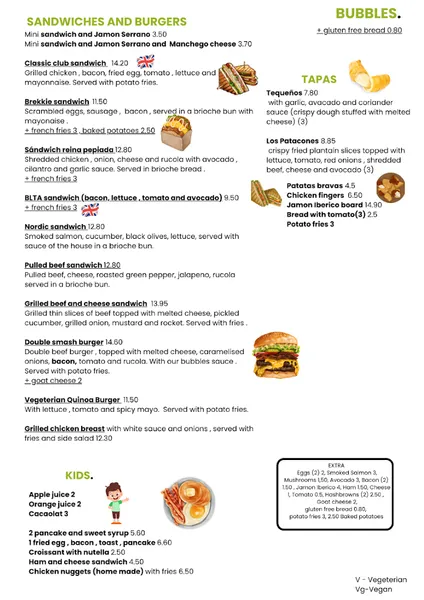 menu 1 of Bubbles and Brunch