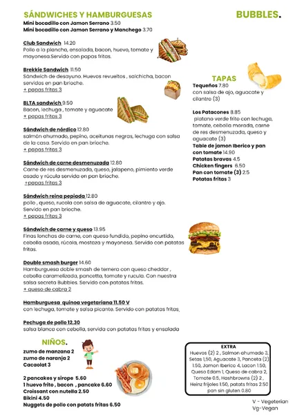 menu 2 of Bubbles and Brunch