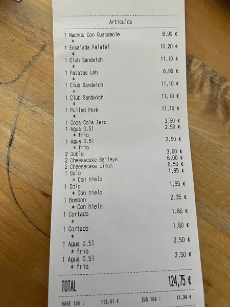 menu 2 of La Más Bonita Ruzafa