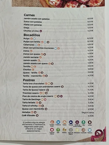 menu 0 of Casa Fidel O'Pulpeiro