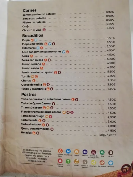 menu 1 of Casa Fidel O'Pulpeiro